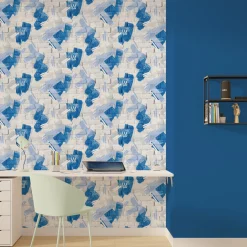Best Papier peint intissé LENOX coloris bleu jean - 4MURS Papiers Peints