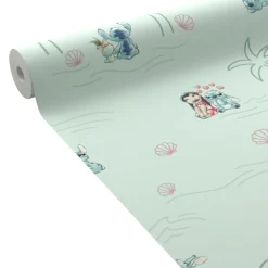 Clearance Papier peint intissé LILO&STITCH coloris bleu aqua - 4MURS Enfant Papiers Peints Enfant|Papiers Peints