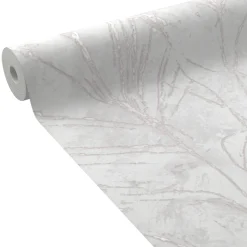 New Papier peint intissé LORELLA coloris blanc - 4MURS Papiers Peints