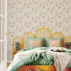 Hot Papier peint intissé LOUISE coloris vert de gris - 4MURS Papiers Peints