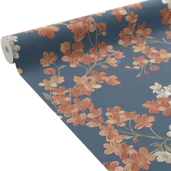Best Papier peint intissé LYSIA coloris bleu foncé et rouge - 4MURS Papiers Peints