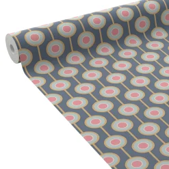 Hot Papier peint intissé MILIAS coloris bleu foncé et rose - 4MURS Papiers Peints