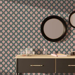 Hot Papier peint intissé MILIAS coloris bleu foncé et rose - 4MURS Papiers Peints