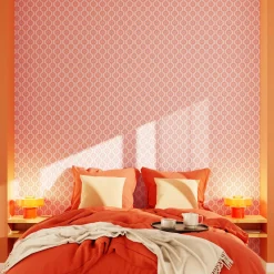 New Papier peint intissé MILIAS coloris rose orangé et mauve - 4MURS Papiers Peints