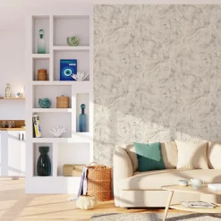Clearance Papier peint intissé MINERAL coloris blanc - 4MURS Papiers Peints