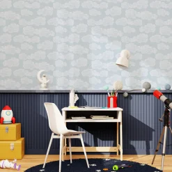 New Papier peint intissé NUVOLE coloris bleu ciel - 4MURS Enfant Papiers Peints Enfant|Papiers Peints