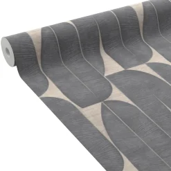 Clearance Papier peint intissé ODDA coloris Noir et taupe - 4MURS Papiers Peints