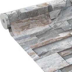 Hot Papier peint intissé PAREMENT PIERRE NATURELLE gris béton - 4MURS Papiers Peints