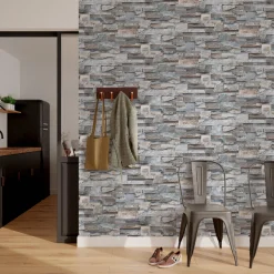 Hot Papier peint intissé PAREMENT PIERRE NATURELLE gris béton - 4MURS Papiers Peints