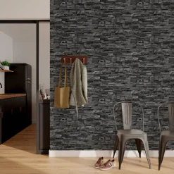 Hot Papier peint intissé PAREMENT coloris anthracite - 4MURS Papiers Peints