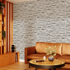 Sale Papier peint intissé PAREMENT coloris Gris clair - 4MURS Papiers Peints