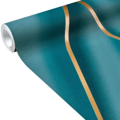 Best Papier peint intissé PIAZZA coloris bleu paon - 4MURS Papiers Peints