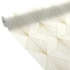 Outlet Papier peint intissé pré-encollé ORIANE blanc et doré - 4MURS Papiers Peints