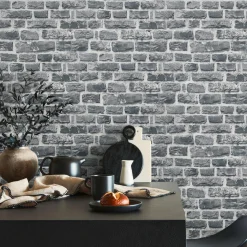 Clearance Papier peint intissé pré-encollé KENTUCKY gris foncé - 4MURS Papiers Peints