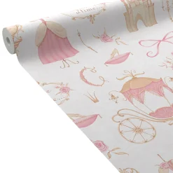 New Papier peint intissé ROSALY LAND coloris rose dragée - 4MURS Enfant Papiers Peints Enfant|Papiers Peints