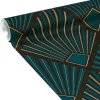 Sale Papier peint intissé TAMARA coloris bleu paon - 4MURS Papiers Peints