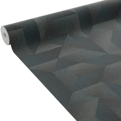 Discount Papier peint intissé ZAKARY coloris bleu grisé et taupe - 4MURS Papiers Peints
