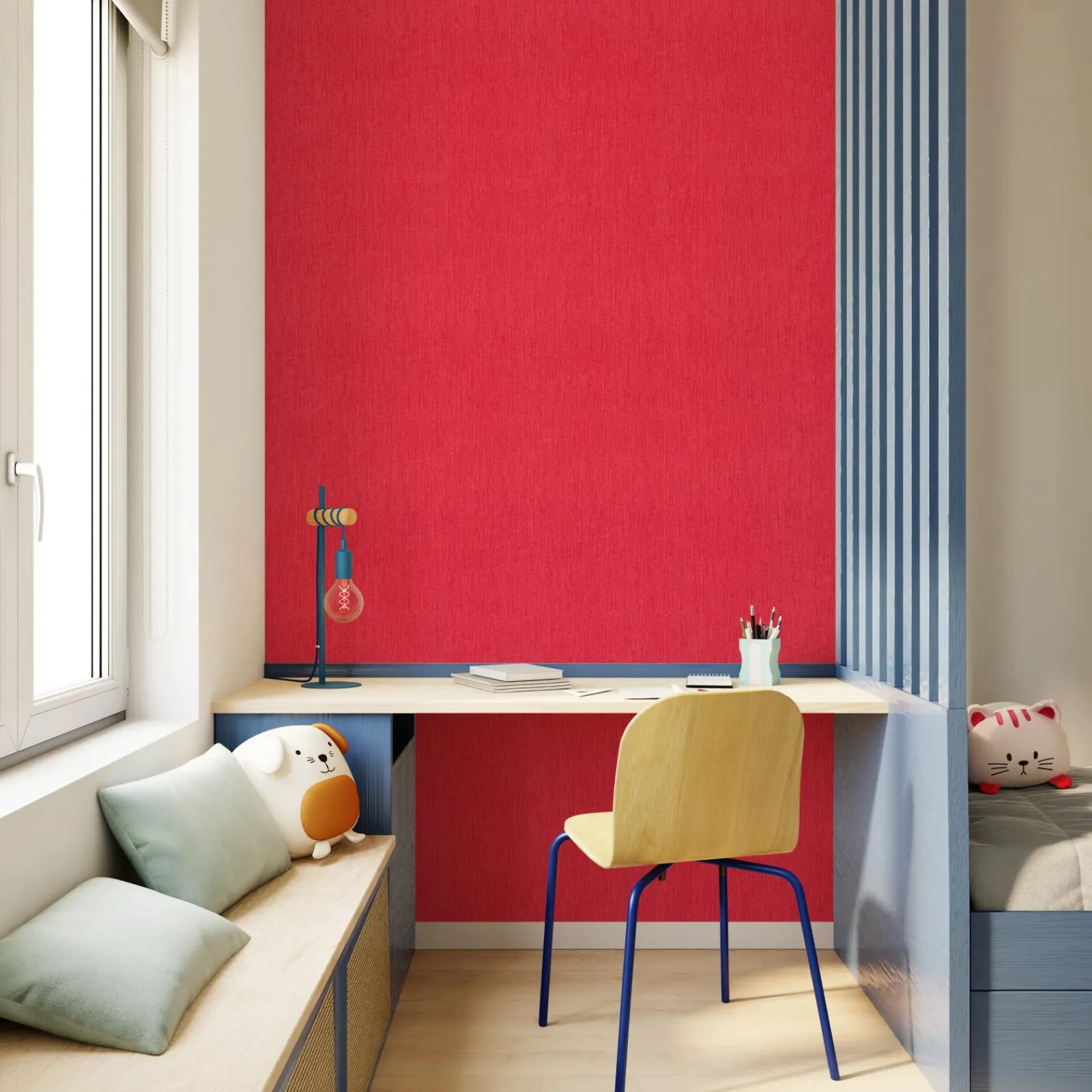 New Papier peint PANAMA coloris rouge coquelicot - 4MURS Enfant Papiers Peints Enfant|Papiers Peints