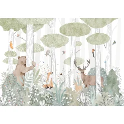 Best Papier peint panoramique XL CALM FOREST LIFE 400 x 270 cm - Enfant Décors Panoramiques Enfant|Papiers Peints Enfant