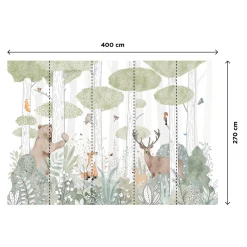 Best Papier peint panoramique XL CALM FOREST LIFE 400 x 270 cm - Enfant Décors Panoramiques Enfant|Papiers Peints Enfant