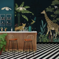 Sale Papier peint panoramique XL NIGHT COLOR JUNGLE 300 x 270 cm - Enfant Papiers Peints Enfant|Papiers Peints Panoramiques