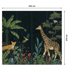 Sale Papier peint panoramique XL NIGHT COLOR JUNGLE 300 x 270 cm - Enfant Papiers Peints Enfant|Papiers Peints Panoramiques