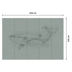 Outlet Papier peint panoramique XL WALLY 400 x 270 cm vert de gris - 4MURS Enfant Décors Panoramiques Enfant|Papiers Peints Enfant