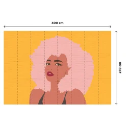 New Papier peint panoramique XL BILLIE 400 x 270 cm ocre et rose - 4MURS Papiers Peints Panoramiques|Papiers Peints