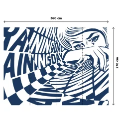 Discount Papier peint panoramique XL RAINING DAY X NAIRONE 360 x 270 cm bleu jean Papiers Peints Panoramiques