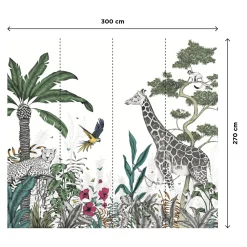 Discount Papier peint panoramique XL DAY COLOR JUNGLE 300 x 270 cm - Enfant Papiers Peints Enfant|Papiers Peints Panoramiques