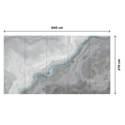 Outlet Papier peint panoramique XXL MARMOR 500 x 270 cm gris perle et bleu azuréen Papiers Peints Panoramiques|Papiers Peints