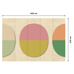 Clearance Papier peint panoramique XL OVALINE 400 x 270 cm rose bonbon et vert pistache Papiers Peints Panoramiques|Papiers Peints