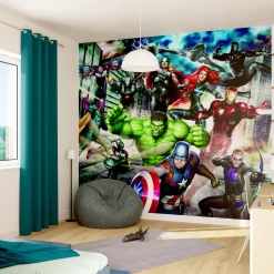 Outlet Papier peint panoramique XL MARVEL AVENGERS 300 x 280 cm - 4MURS Enfant Décors Panoramiques Enfant|Papiers Peints Enfant