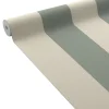 Discount Papier peint vinyle PODIUM STRIPE vert de gris et blanc - Papiers Peints