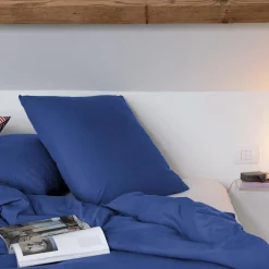 Discount Parure de lit BLUE coloris bleu outremer 260 x 240 cm - 4MURS Linge De Maison