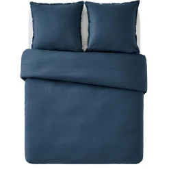 New Parure de lit en coton lavé ZOHA bleu nuit 260 x 240 cm - 4MURS Linge De Maison