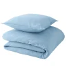 Discount Parure de lit en coton lavé ZOHA bleu acier 240 x 220 cm - 4MURS Linge De Maison