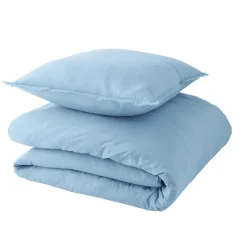 Discount Parure de lit en coton lavé ZOHA bleu acier 240 x 220 cm - 4MURS Linge De Maison