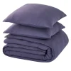Clearance Parure de lit en gaze de coton ANOKIAS bleu marine 240 x 260 cm Linge De Maison