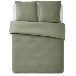 Outlet Parure de lit en gaze de coton ANOKIAS kaki 240 x 220 cm - 4MURS Linge De Maison