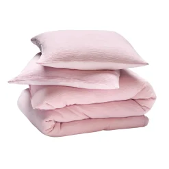 Clearance Parure de lit en gaze de coton ANOKIAS rose 240 x 220 cm - 4MURS Linge De Maison