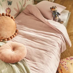 Clearance Parure de lit en gaze de coton ANOKIAS rose 240 x 220 cm - 4MURS Linge De Maison