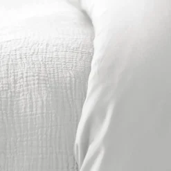 Outlet Parure de lit en gaze de coton ANOKIAS blanc 240 x 220 cm - 4MURS Linge De Maison