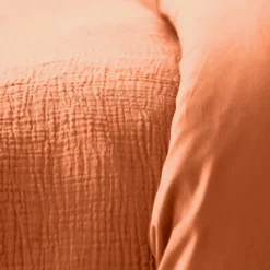 Sale Parure de lit en gaze de coton ANOKIAS caramel 240 x 220 cm - 4MURS Linge De Maison