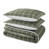 Fashion Parure de lit en percale de coton GABRIEL vert 260 x 240 cm - Linge De Maison