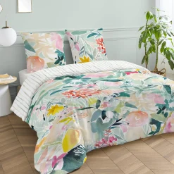 Outlet Parure de lit en percale de coton AQUARELLA multicolore 240 x 220 cm Linge De Maison