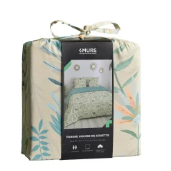Fashion Parure de lit en percale de coton BALATA rose 240 x 220 cm - Linge De Maison