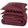 Outlet Parure de lit en satin de coton BONE bordeaux 260 x 240 cm - Linge De Maison