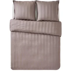 Discount Parure de lit en satin de coton BONE gris cendré 260 x 240 cm - Linge De Maison