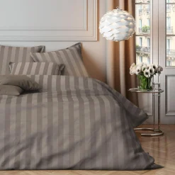 Outlet Parure de lit en satin de coton BONE gris cendré 240 x 220 cm - Linge De Maison